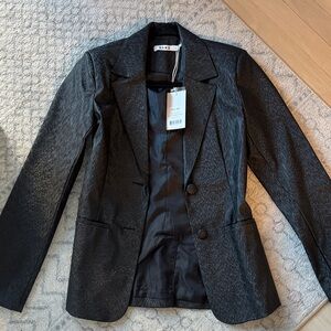 Women's Black Shiny Blazer